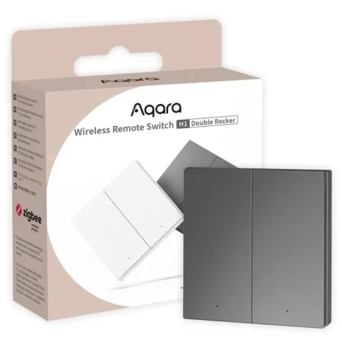 Telecomanda AQARA Wireless Remote Switch H1 Double Rocker (WRS-R02-G), Gri 6975833357239