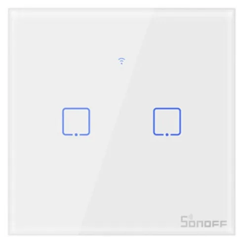Intrerupator Smart cu Touch Wifi + RF 433 Sonoff T1 EU TX, 2 canale 6920075725315