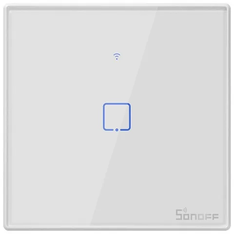 Intrerupator Smart cu Touch WiFi + RF 433 Sonoff T2EU1C TX, (1 canal) 6920075725711