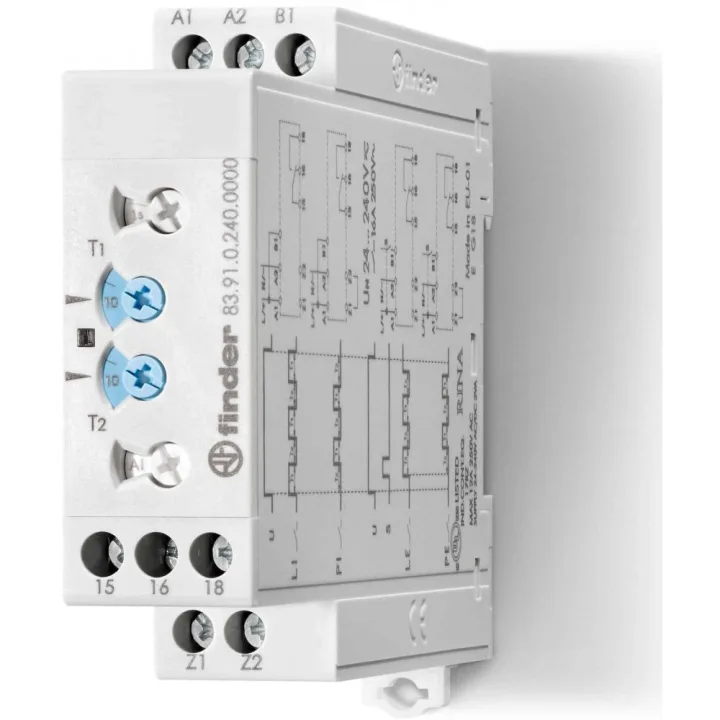 Releu de timp modular, 22.5mm latime, ciclu asimetric: (LI) - inceput On fara Start extern sau (LE) Finder 83.91.0.240.0000