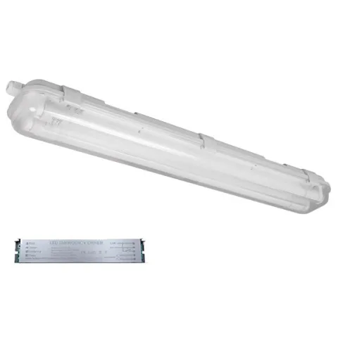 Corp iluminat BELLA cu tuburi led (1200mm) 2X18W 4000K 4300K IP65 + Kit de emergenta Elmark 9BM218LEDE