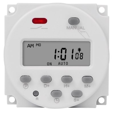 Timer digital SINOTIMER, interval de 1 secunda, 12V temporizator LCD digital programabil saptamanal 7 zile, CN101S-4
