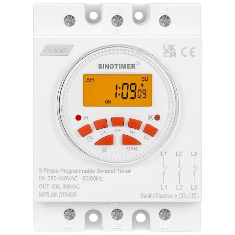Siguranta automata electrica digitala, Sinotimer, temporizator, intrerupator, programabila, 230V, 16A, CN109S-380V-30A