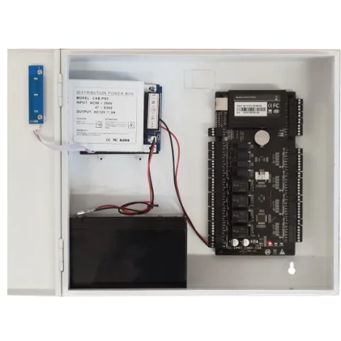 Cabinet multifunctional CAB3-PS5-wh pentru centrale de control acces 12Vcc / 5A, backup