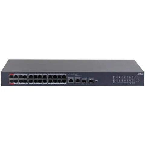 Switch 24 porturi PoE cloud management Dahua CS4226-24ET-375, 2 porturi RJ45 si SFP, PoE Watchdog, Long Distance PoE, Hi PoE, rackabil