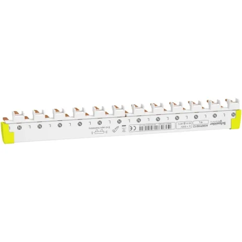 Pieptene (busbar) 1L+N, 9 mm rotatie, 12 module, 80A Acti9 Schneider A9XPH612
