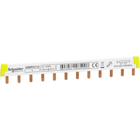 Busbar ( pieptene ) Acti9 1L, Inclinare 18mm, 12 Module, 100A Schneider A9XPH112