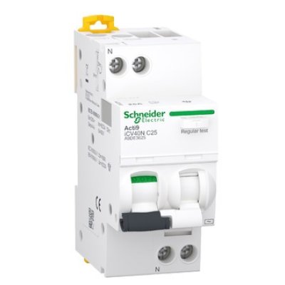 Intrerupator diferential RCBO iCV40N 1P+N C 25A 6kA 30mA AC Schneider A9DE3625