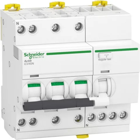 Intrerupator de curent rezidual cu protectie la supracurent (RCBO) 3P+N 40A/30mA Schneider A9DE3740