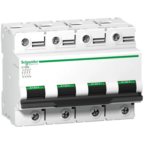 Siguranta automata Acti9 C120N 4P, 100A, curba C Schneider A9N18374
