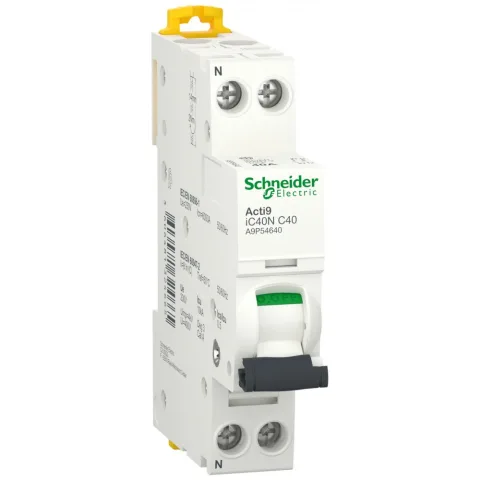 Siguranta automata Acti9, iC40N 1P+N 40A 6kA/10kA, curba C Schneider A9P54640