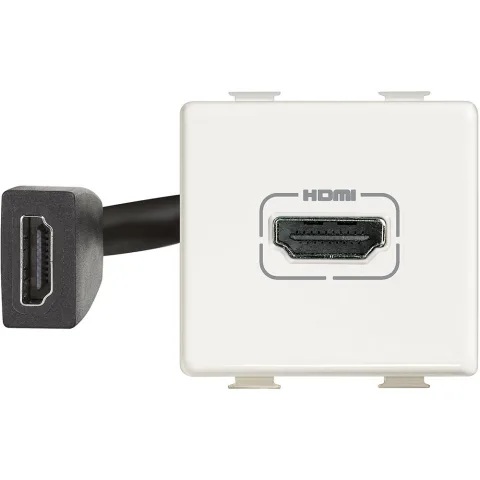 Priza Hdmi preconectata 2 module Bticino Matix AM4284, alb