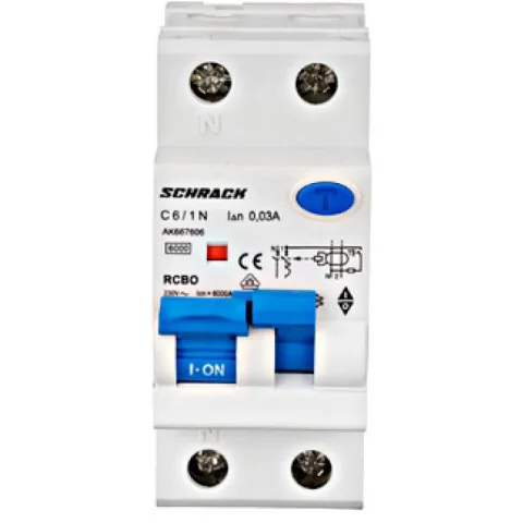Intreruptor automat+dif. 1P+N, AMPARO 6kA, C 6A, 30mA, tip A Schrack AK667606