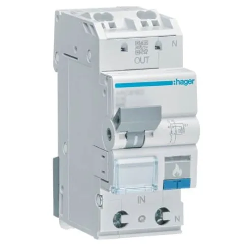 Dispozitiv de detectare a defectelor de arc electric AFDD, 1P+N, 10A, curba B, tip A, 6kA, Hager ARC910D