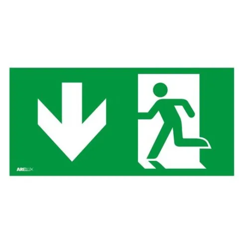 Pictograma pentru a indica directia de evacuare in jos Arelux AW60AD