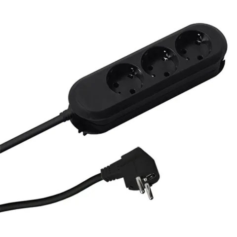 Prelungitor Bachmann SMART 3xCEE7/3 FI N B387.172, 3 prize, cablu 5 m, 3x1,5 mm, negru