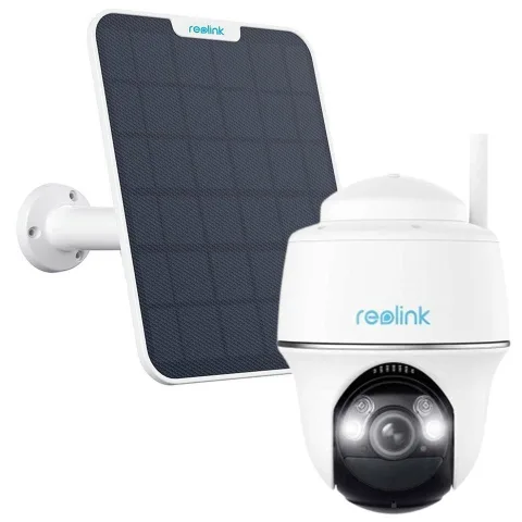 Camera supraveghere rotativa PT wireless WiFi cu panou solar Reolink Argus PT B430, 5 MP, IR / lumina alba 10 m, microfon, difuzor, slot card, detecti