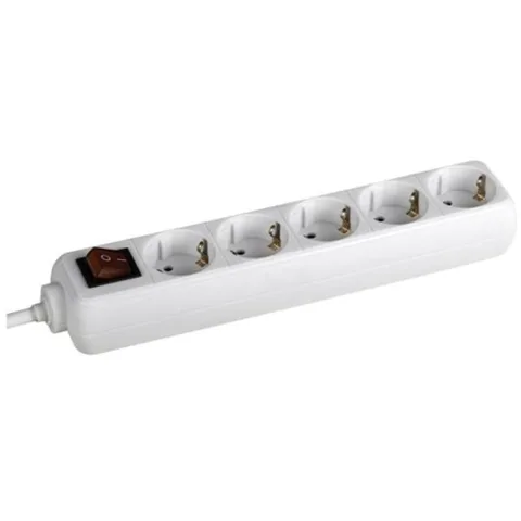 Prelungitor Bachmann SELLY 5xCEE7/3 PC, cu intrerupator, lungime cablu 5m, H05VV-F 3G1, alb BM-3812575