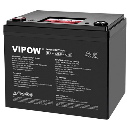Acumulator Lifepo4 12.8v 100ah Bms VIPOW BAT0496