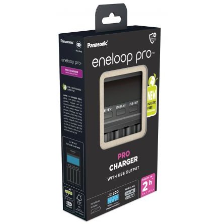 Incarcator profesional pentru acumulatori AA R6 / AAA R3 Ni-MH Eneloop BQ-CC65E LCD / USB