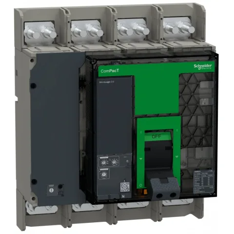 Intrerupator, ComPacT NS1600H, 70kA la 415VAC, 4P, fix, actionat manual, unitate de control MicroLogic 2.0, 1600A Schneider C160H420FM