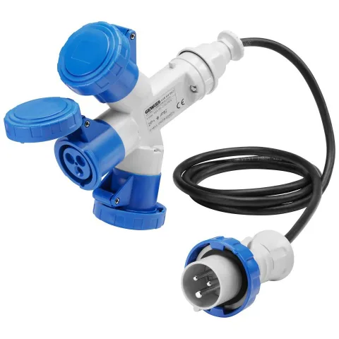 Adaptor 3 cai IP67 2P+T 16A 230V+cablu 2m Gewiss GW64052