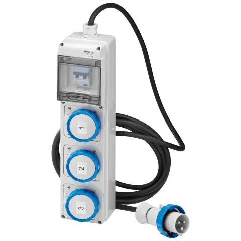 Tablou santier Q-DIN 5 ACS IEC 2X2P 1X3P 16A MOBIL Gewiss GW68242N