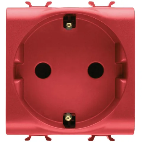 Priza 2 module pentru linii dedicate 2P+E 16A Gewiss Chorus GW10251, rosu