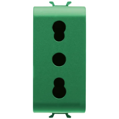 Priza 1M 16A pentru linii dedicate standard italian Gewiss Chorus GW10223, verde
