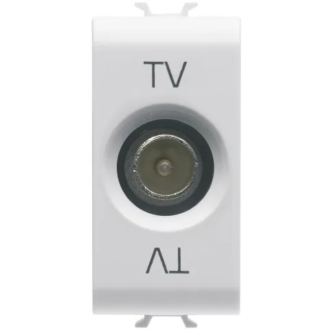 Priza tv de trecere 10dB 1 modul tata Gewiss Chorus GW10363, alb