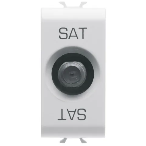 Priza TV/SAT de capat 1 modul Gewiss Chorus GW10371, alb