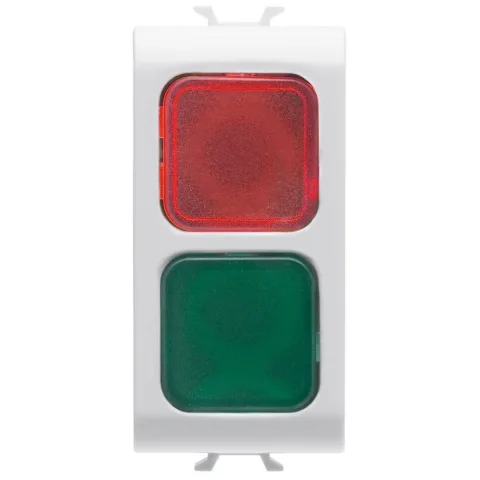 Lampa semnalizare rosu/verde 1 modul Gewiss Chorus GW10629, alb