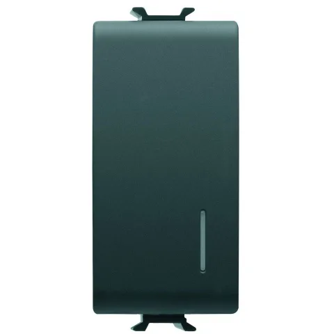 Intrerupator simplu cu led (neinclus), 1 modul Gewiss Chorus GW12002, negru satin