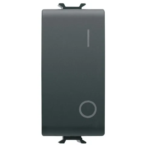 Intrerupator 2 poli 1 modul 16A Gewiss Chorus GW12004, negru satin