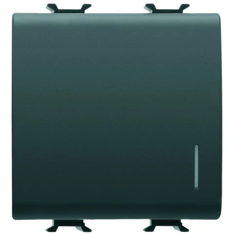 Intrerupator cu revenire cu led 2 module Gewiss Chorus GW12172, negru satin