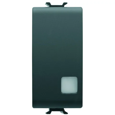 Intrerupator cu revenire+led 1 modul Gewiss Chorus GW12133, negru satin