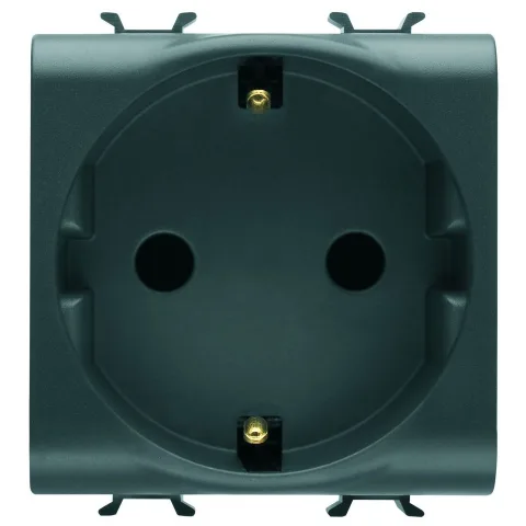 Priza 2 module Gewiss Chorus GW12241, negru satin