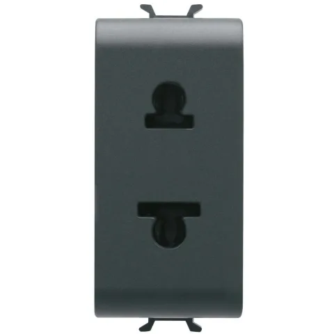 Priza euro/american 1 modul Gewiss Chorus GW12287, negru satin