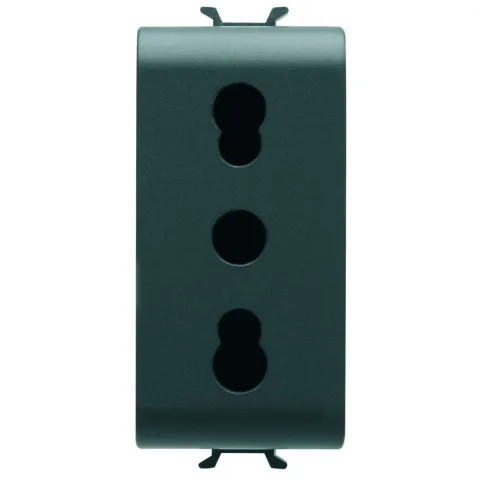 Priza standard italian 1 modul Gewiss Chorus GW12203, negru satin