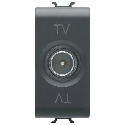 Priza tv de trecere 1 modul Gewiss Chorus GW12362,negru satin