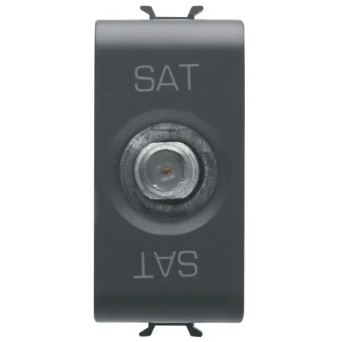 Priza tv/sat de trecere 5db 1 modul Gewiss Chorus GW12372, negru satin