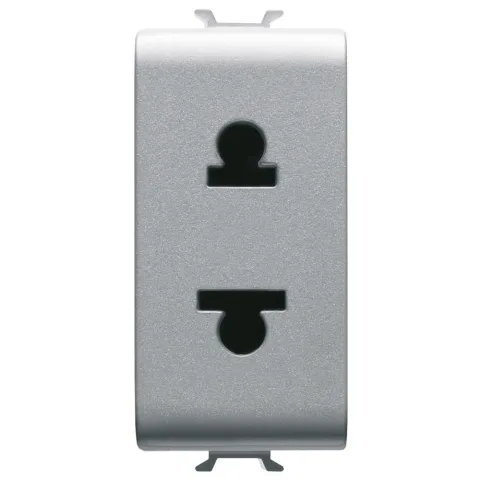 Priza 1M standard euro/american 15A Gewiss Chorus GW14287, titan