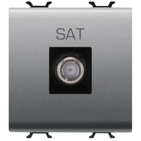 Priza tv/sat directa 2 module Gewiss Chorus GW14377, titan