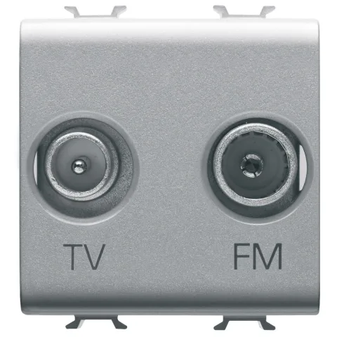 Priza 2M TV/FM directa 0dB Gewiss Chorus GW14381, titan