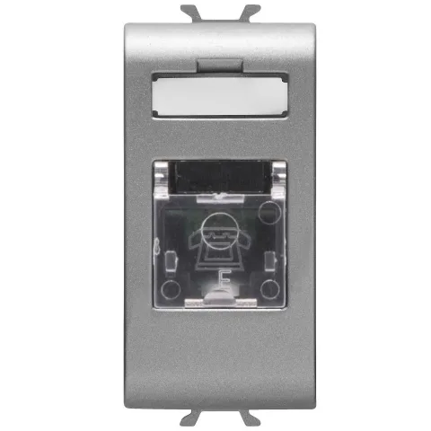 Priza telefon RJ11 1 modul Gewiss Chorus GW14401, titan