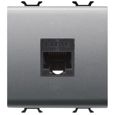 Priza de date RJ45 2 module CAT.5E UTP Gewiss Chorus GW14434, titan