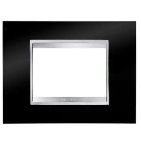 Rama ornament 3 module Gewiss Chorus Lux GW16203TN, negru toner