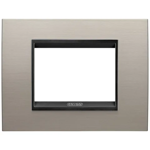 Rama ornament metal 3 module Gewiss Chorus Lux GW16203WS, aluminiu lavy