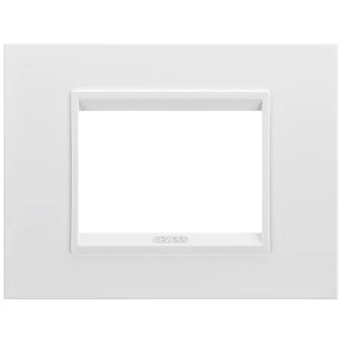 Rama ornament metal 3 module Gewiss Chorus Lux GW16203XW, alb satinat monocrom