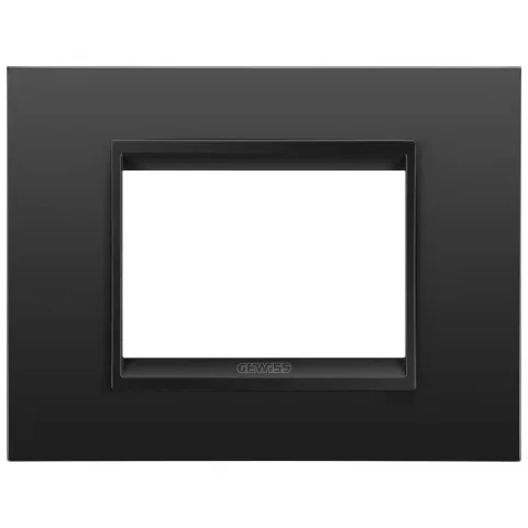 Rama ornament 3 module Gewiss Chorus Lux GW16203XM, negru satinat monocrom